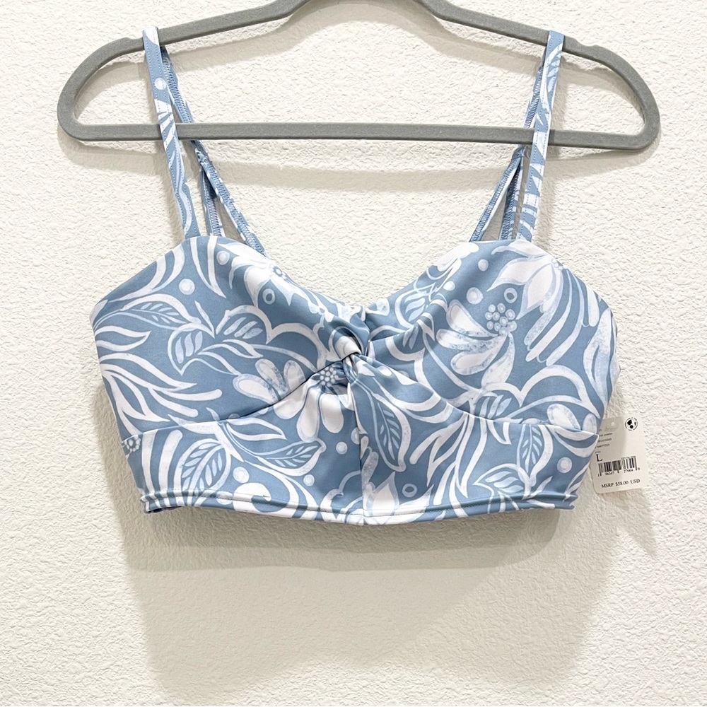 NWT! FREE PEOPLE MOVEMENT Blue While Floral Combo Sports Bra!
